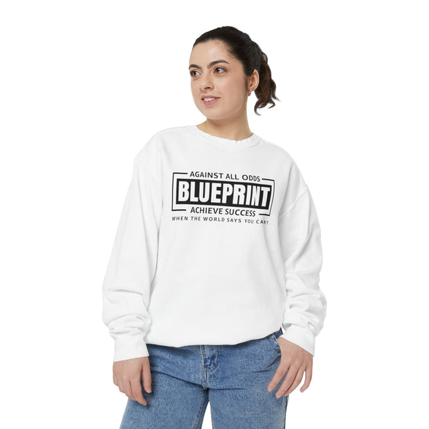 Motivational Unisex Sweatshirt - 'Against All Odds' Blueprint Design