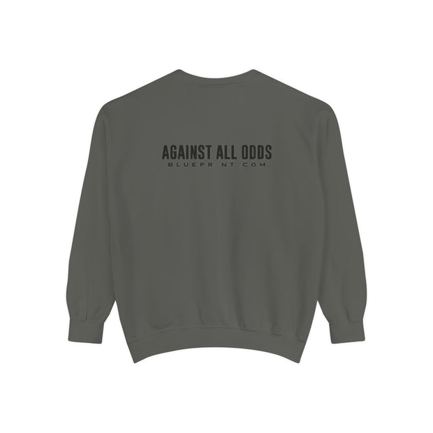 Motivational Unisex Sweatshirt - 'Against All Odds' Blueprint Design