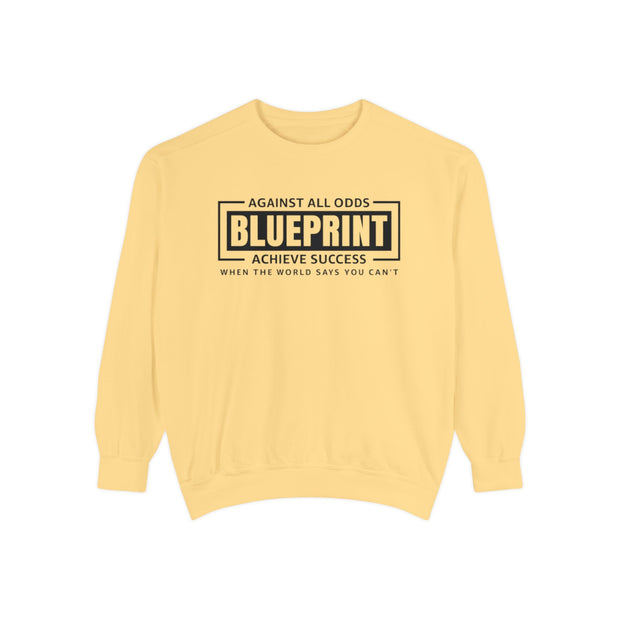 Motivational Unisex Sweatshirt - 'Against All Odds' Blueprint Design