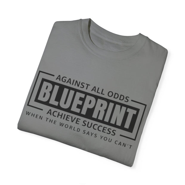 Motivational Blueprint T-Shirt - Unisex Garment-Dyed Tee