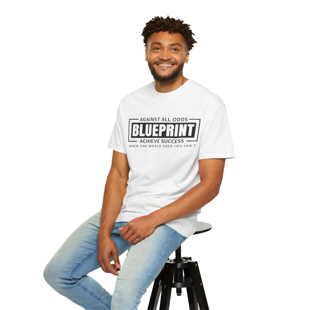 Motivational Blueprint T-Shirt - Unisex Garment-Dyed Tee