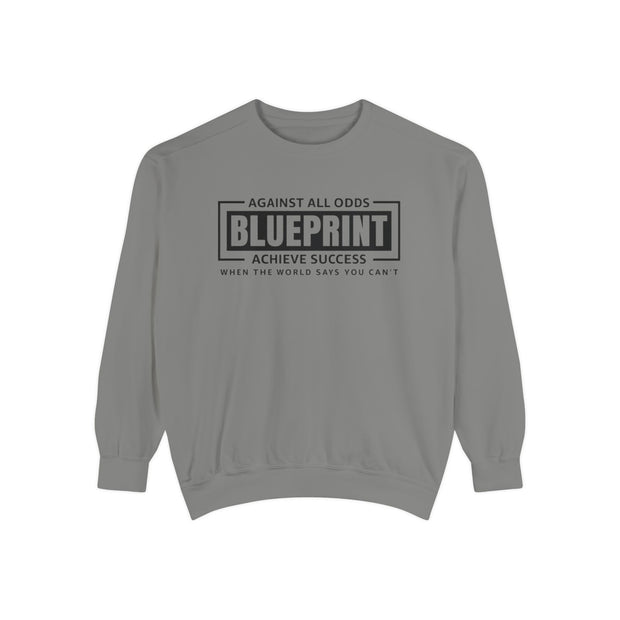 Motivational Unisex Sweatshirt - 'Against All Odds' Blueprint Design