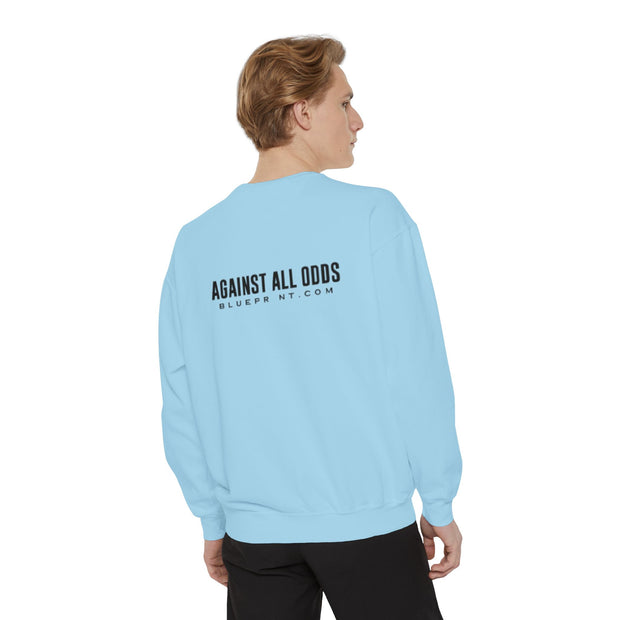 Motivational Unisex Sweatshirt - 'Against All Odds' Blueprint Design