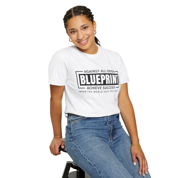 Motivational Blueprint T-Shirt - Unisex Garment-Dyed Tee