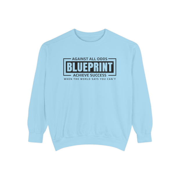 Motivational Unisex Sweatshirt - 'Against All Odds' Blueprint Design