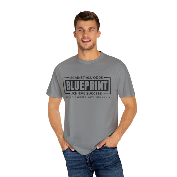 Motivational Blueprint T-Shirt - Unisex Garment-Dyed Tee