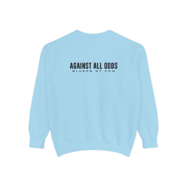 Motivational Unisex Sweatshirt - 'Against All Odds' Blueprint Design