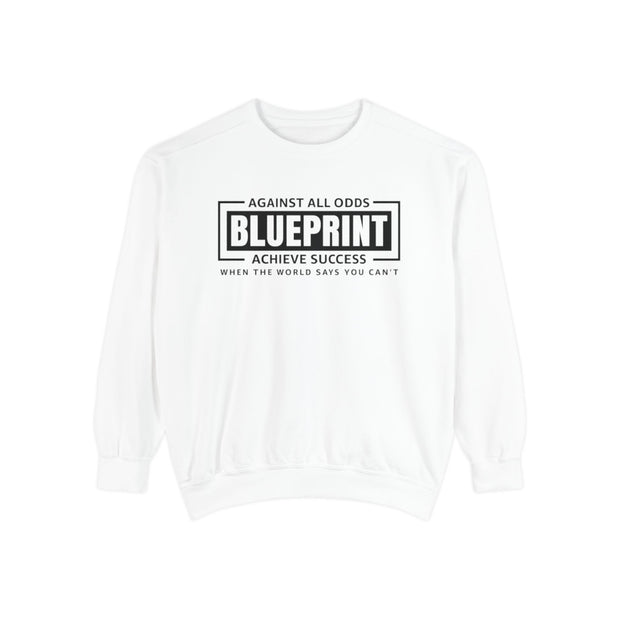Motivational Unisex Sweatshirt - 'Against All Odds' Blueprint Design